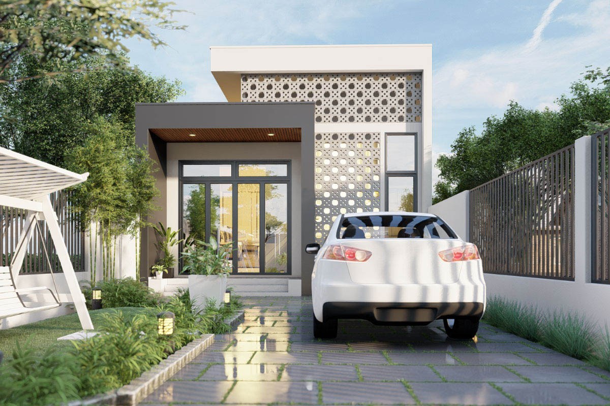 Mẫu nhà cấp 4 5x20 đẹp hiện đại